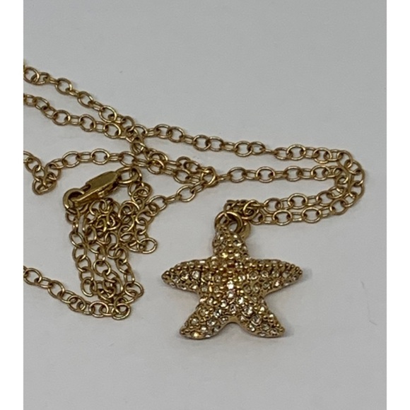 J. Crew Gold Pave Starfish Pendant Necklace - Picture 3 of 4